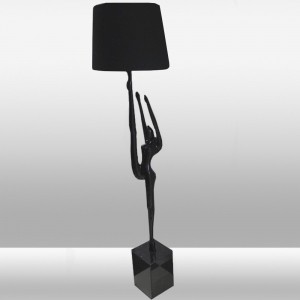 Czarna lampa podłogowa 178cm ozcan 1013 czarna baletnica design