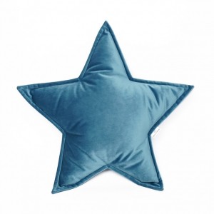 Poduszka gwiazdka velvet - różne kolory niebieska