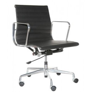 Fotel biurowy CH1171T czarna skóra,chrom/ 24968