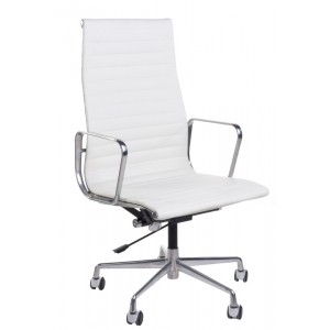 Fotel biurowy CH1191T biała skóra/chrom/ 27742