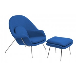 Fotel z podnóżkiem Snug niebieski/ 18164