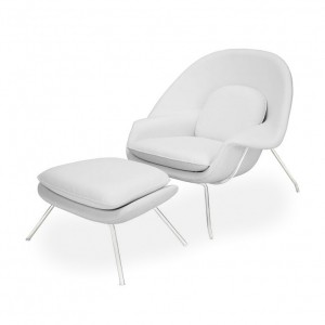 Fotel z podnóżkiem Snug biały/ 9738