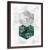 Obraz w ramie brązowej, Liść paproci w sześciokącie - marmur 40x60