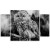 Obraz pięcioczęściowy, Czarno - biała sowa 150x100
