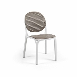 Krzesło Dalia białe/ brazowe