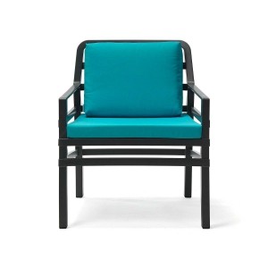 Fotel Aria antracyt/ niebieski