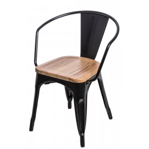 Krzesło Paris Arms Wood czarne jesion