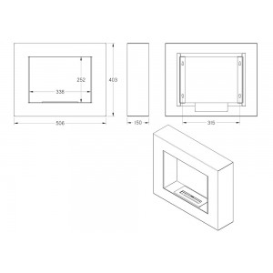 Biokominek UNIFLAM 50x40cm BOX grafit ref. BIO-50x40-BOX-G