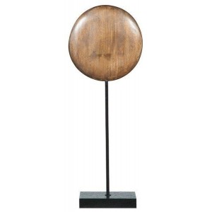 Figurka Modern Cooper Drewniany kamień na metalowej podstawie H63 cm