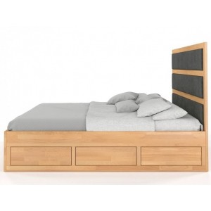 Łóżko drewniane Magnum z szufladami i zagłówkiem Buk 160 x 200