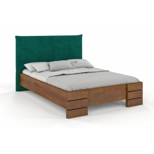Łóżko drewniane SANTA z tapicerowanym zagłówkiem dąb 180 x 200