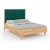 Łóżko drewniane RIDA z tapicerowanym zagłówkiem Buk 200 x 200